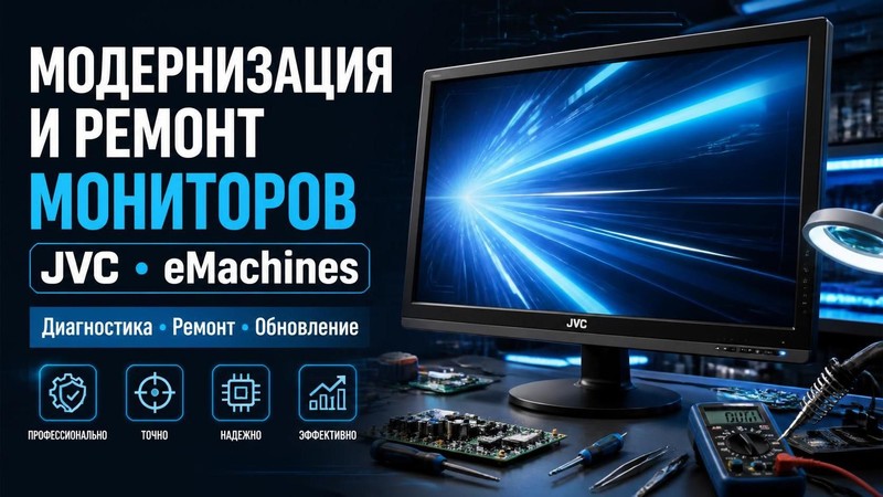 Модернизация и ремонт мониторов JVC, EMACHINES