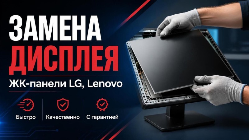 Замена дисплея на ЖК-панелях LG, Lenovo