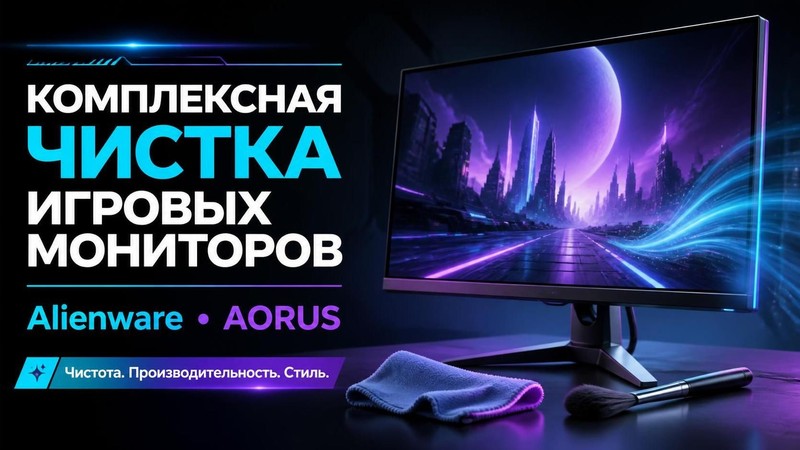 Комплексная чистка игровых мониторов Alienware, AORUS