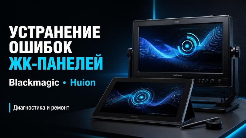 Устранение ошибок ЖК-панелей Blackmagic, Huion