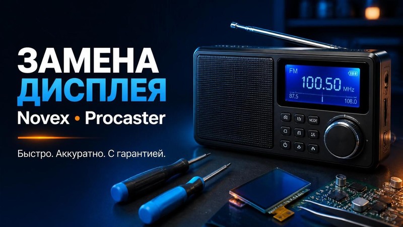 Замена дисплея в радиоприемниках Novex, Procaster — Олег, фото