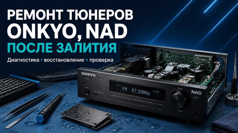 Ремонт тюнеров Onkyo, NAD после залития