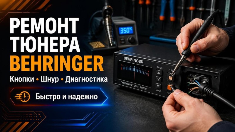 Ремонт кнопок и шнура тюнера Behringer