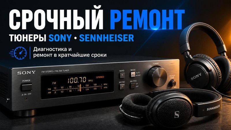 Срочный ремонт тюнеров Sony, Sennheiser