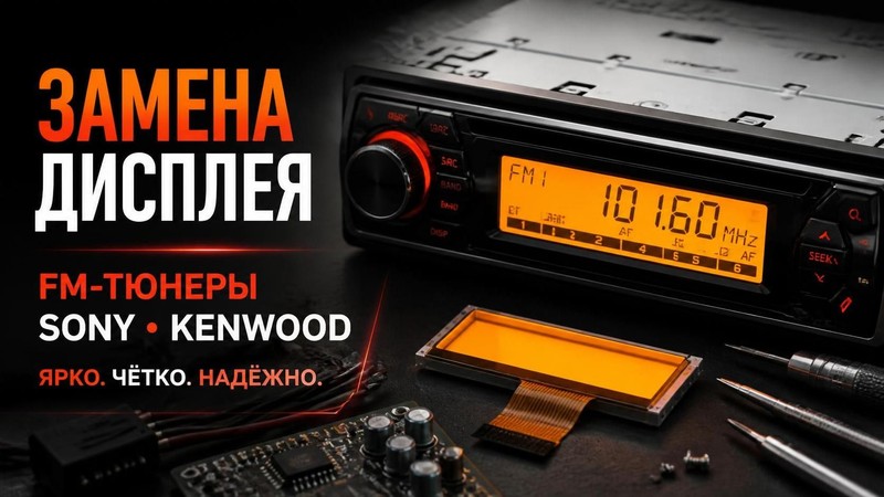 Замена дисплея в FM тюнере Sony, Kenwood