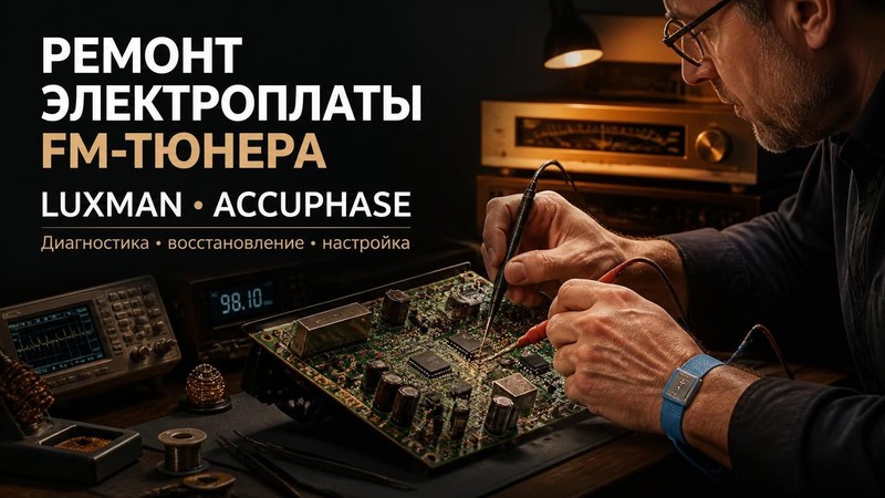 Ремонт электроплаты FM тюнера Luxman, Accuphase