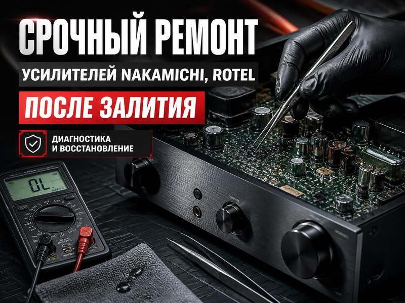 Срочный ремонт усилителей NAKAMICHI, ROTEL после залития — Михаил, фото