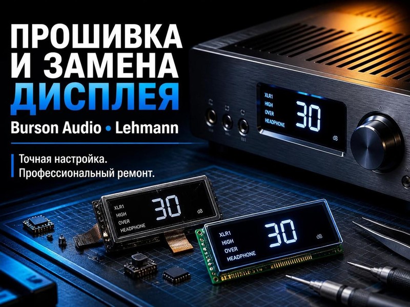 Прошивка и замена дисплея усилителя Burson Audio, Lehmann — Сергей, фото