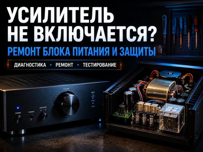 Усилитель не включается: ремонт блока питания и защиты — Виктор, фото
