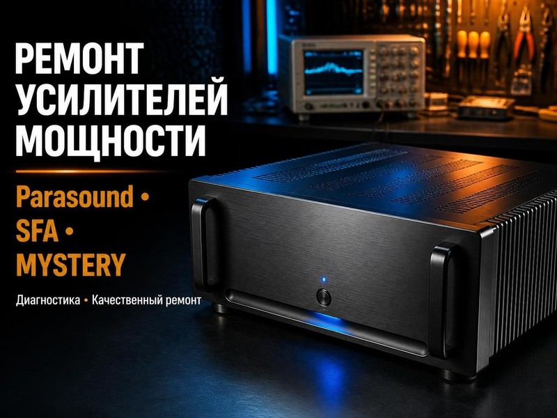 Ремонт усилителей мощности Parasound, SFA, MYSTERY
