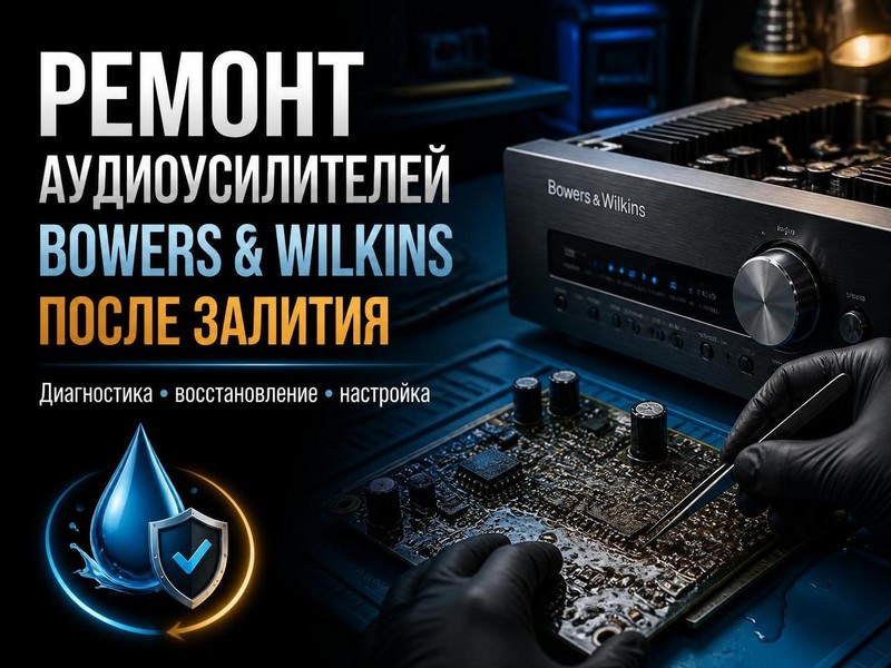Ремонт аудиоусилителей Bowers & Wilkins после залития