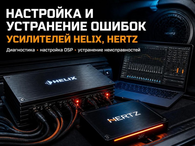 Настройка и устранение ошибок усилителей Helix, Hertz