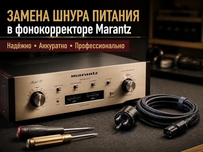Замена шнура питания в фонокорректоре Marantz