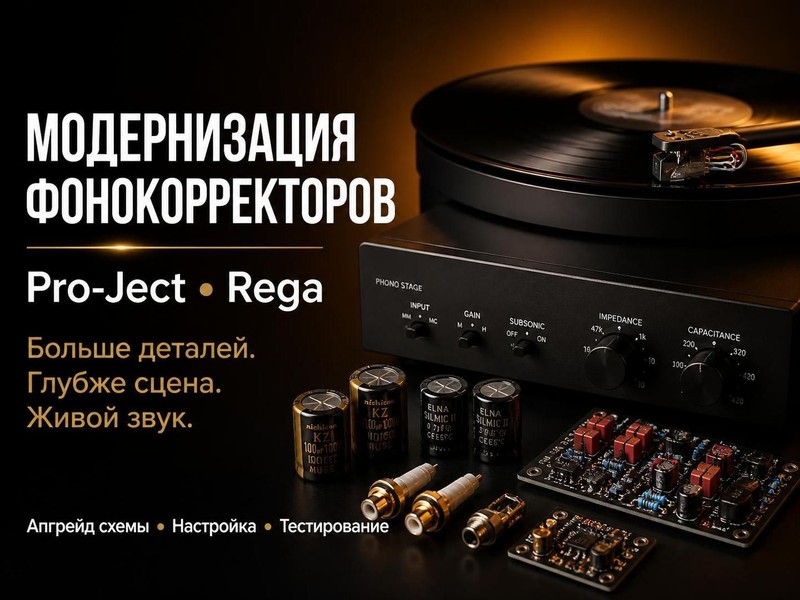 Модернизация фонокорректоров Pro-Ject, Rega