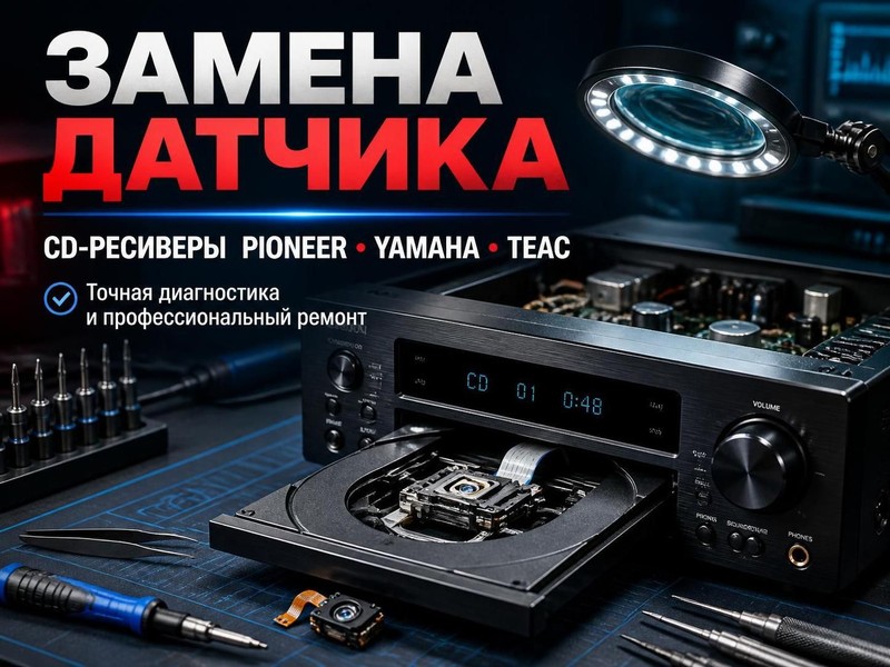 Замена датчика в CD-ресивере Pioneer, Yamaha, TEAC