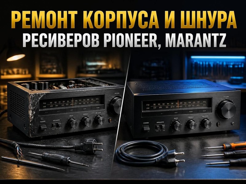 Ремонт корпуса и шнура ресивера Pioneer, Marantz