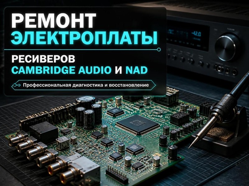 Ремонт электроплаты ресивера Cambridge Audio, NAD