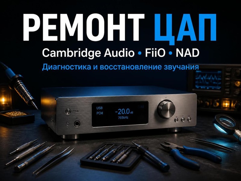 Ремонт ЦАП Cambridge Audio, Fiio, NAD