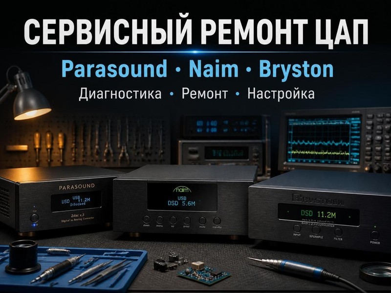 Сервисный ремонт ЦАП Parasound, Naim, Bryston