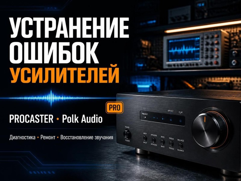 Устранение ошибок усилителей PROCASTER, Polk Audio