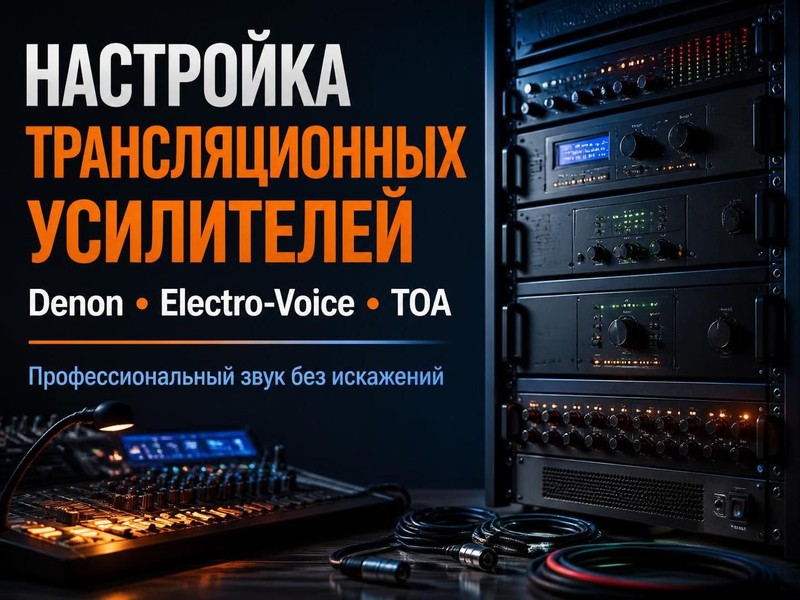 Настройка трансляционных усилителей Denon, Electro-Voice, TOA