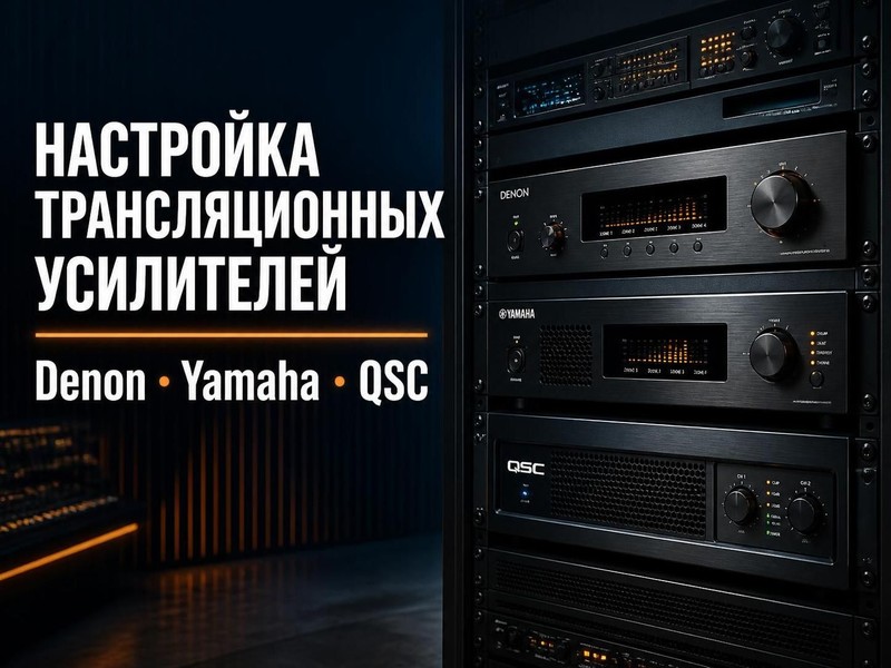 Настройка трансляционных усилителей Denon, Yamaha, QSC