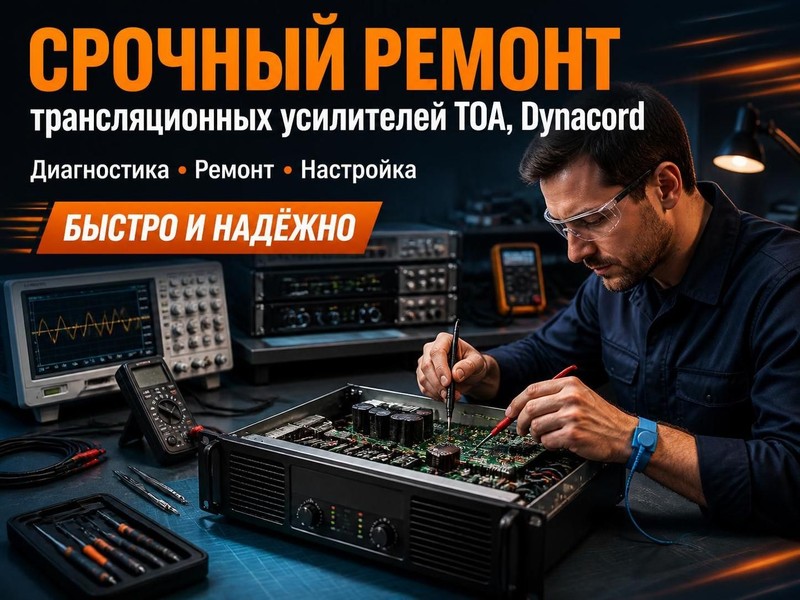 Срочный ремонт трансляционных усилителей TOA, Dynacord