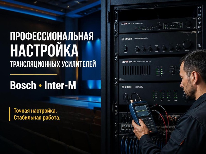 Профессиональная настройка трансляционных усилителей Bosch, Inter-M
