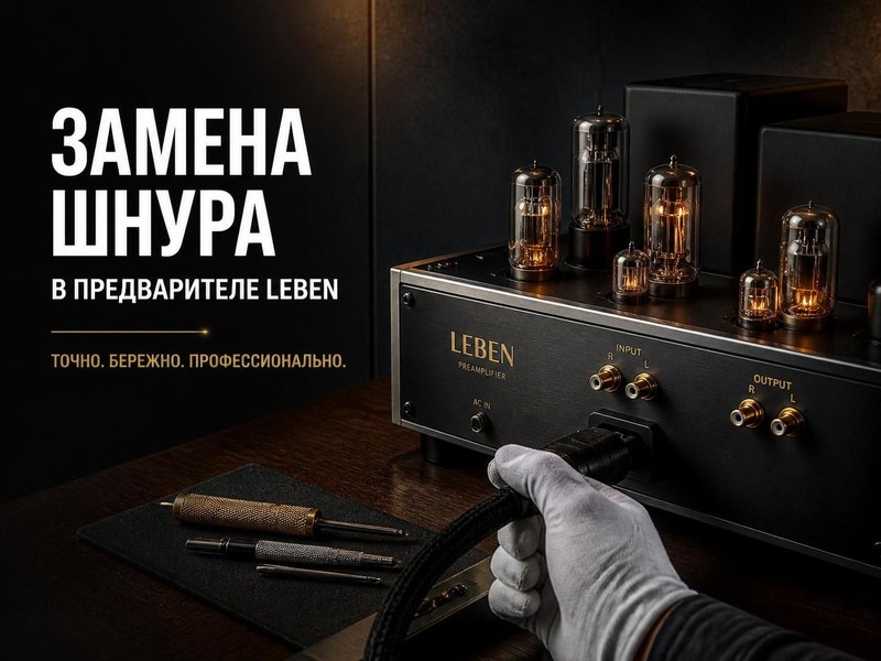 Замена шнура в предварительном усилителе Leben