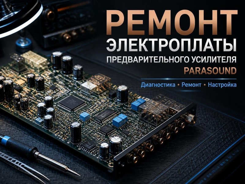 Ремонт электроплаты предварительного усилителя Parasound