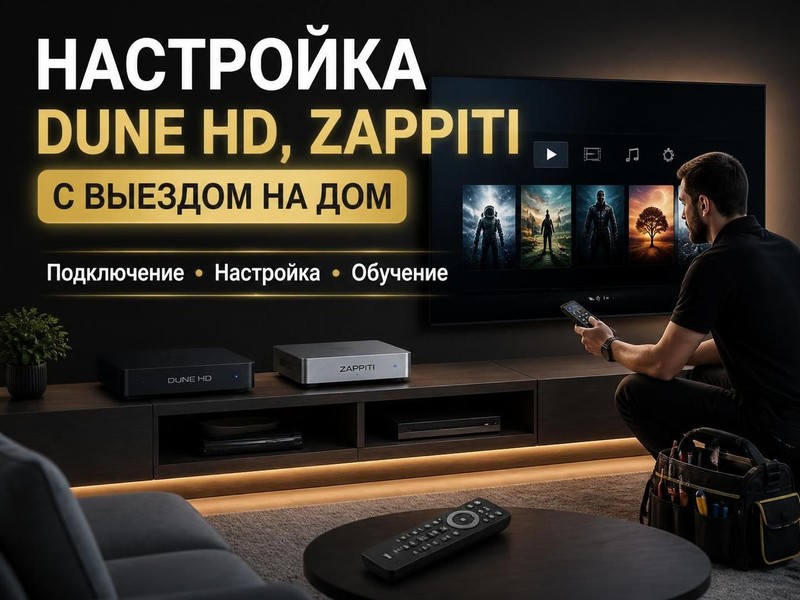 Настройка Dune HD, Zappiti с выездом