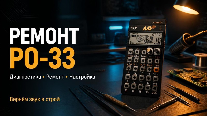 Ремонт драм-машины Teenage Engineering PO-33