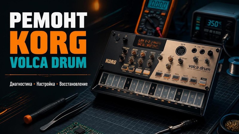 Ремонт драм-машины KORG Volca Drum