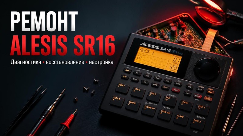 Ремонт драм-машины Alesis SR16