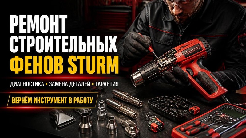 Ремонт строительных фенов Sturm