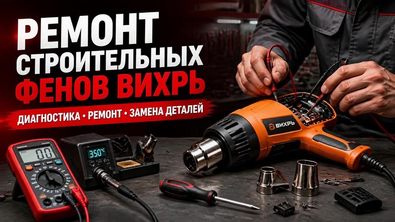Ремонт строительных фенов ВИХРЬ