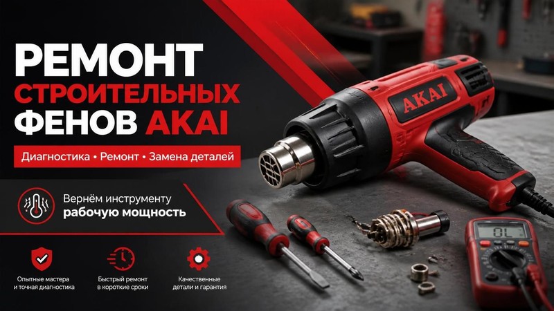 Ремонт строительных фенов AKAI