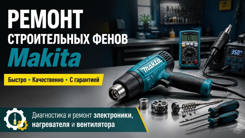 Ремонт строительных фенов Makita
