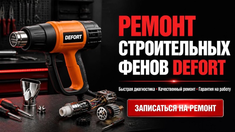Ремонт строительных фенов DEFORT