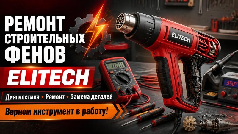 Ремонт строительных фенов Elitech