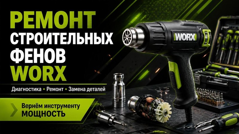 Ремонт строительных фенов Worx