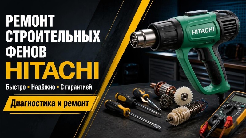Ремонт строительных фенов Hitachi
