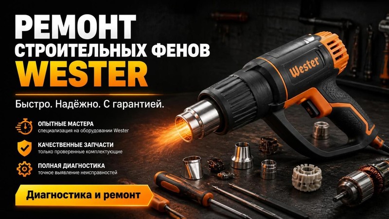 Ремонт строительных фенов Wester