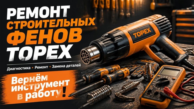 Ремонт строительных фенов Topex
