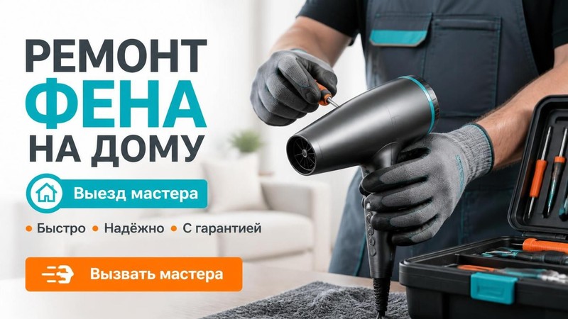 Ремонт фена на дому с выездом мастера