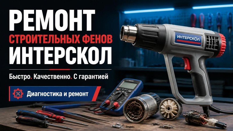 Ремонт строительных фенов Интерскол