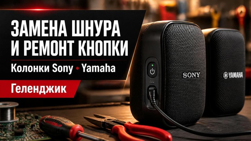Замена шнура и ремонт кнопки в колонках Sony, Yamaha
