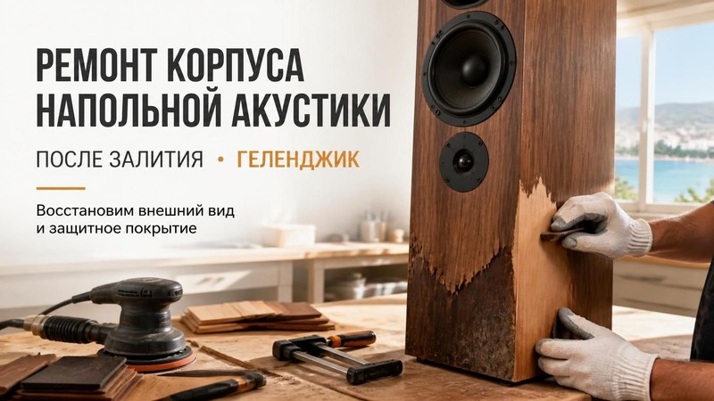 Ремонт корпуса напольной акустики после залития
