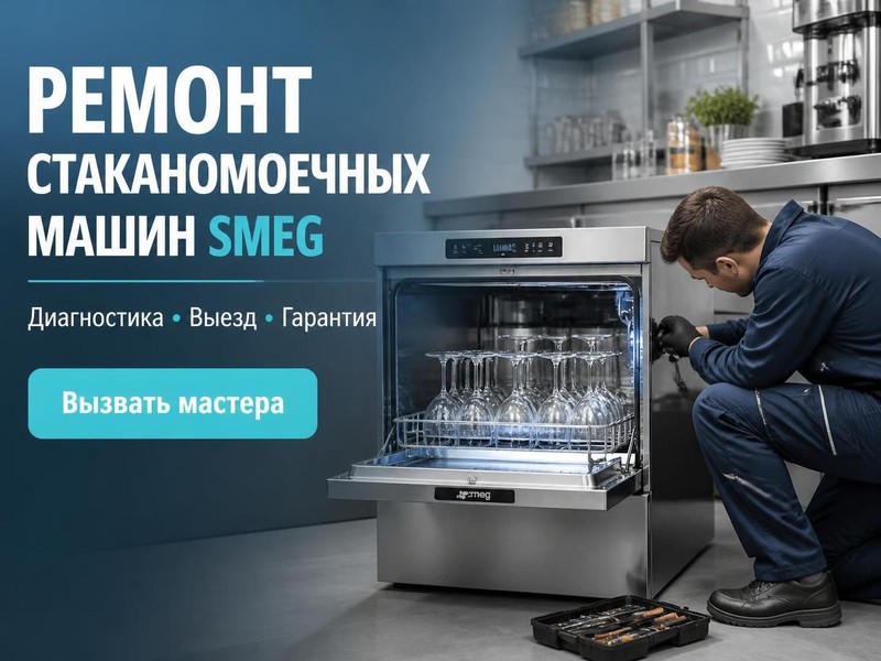 Ремонт стаканомоечных машин Smeg