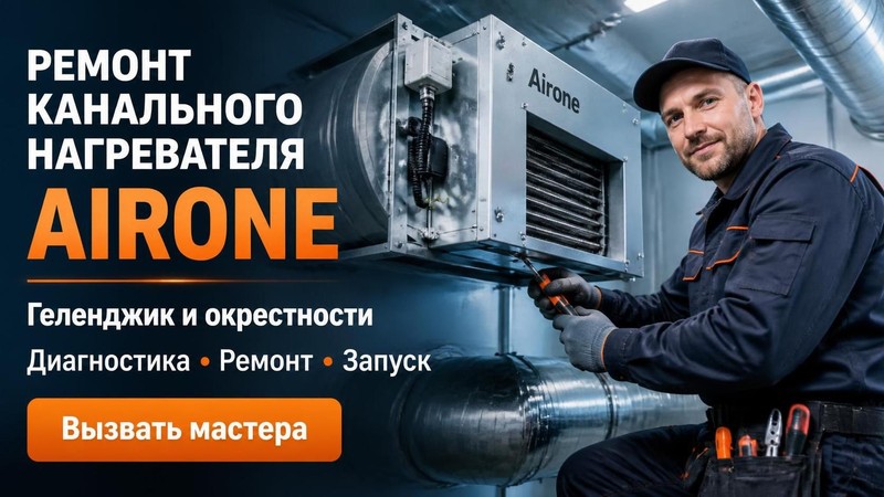 Ремонт электрического канального нагревателя Airone